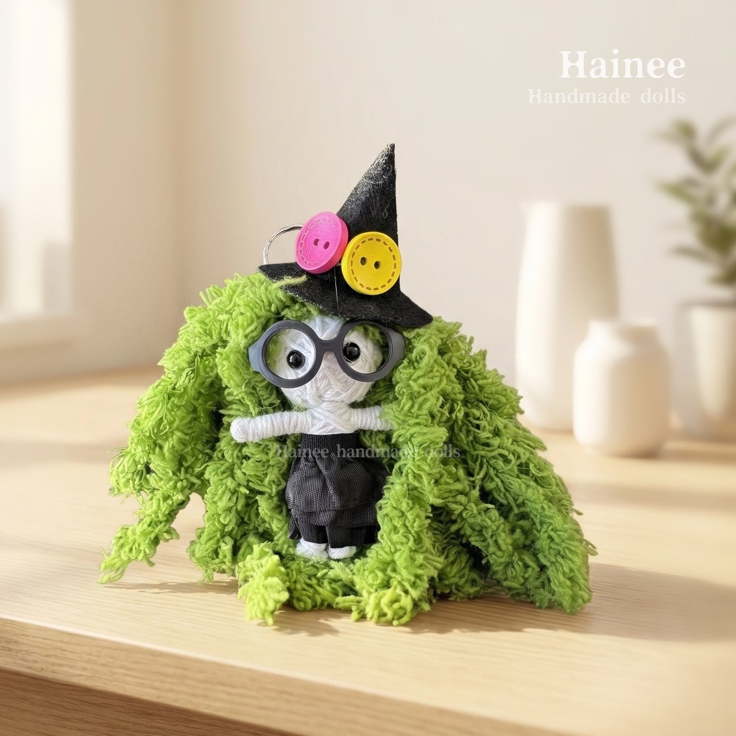 #2605 cute green haired little witch